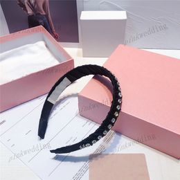 Luxury Diamond Inlay Headbands Soft Satin Hair Hoop Simple Solid Colour Headdress Womens Elastic Hair Bands