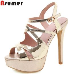 Big Size 34-43 Summer Sandals Women Peep Toe Ladies Prom Dress Shoes Platform Super High Heels 2021