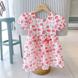 Toddler Girl Summer Dress Outfits Vestidos Para Floral Chiffon Princess Korean Children Clothes Kids 210715