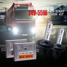 Truck Headlight hid xenon kit 55W H4 bixenon H7 H11 4300K 5000K 6000K H1 8000K Super Bright 24V Van Boat Lamp bulb