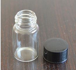 2021 360 x 5ml Portable Small Jars Pot Box Makeup Cosmetic Containers Screw Cap of White Black Clear Glass Travelling Cream Bottles1