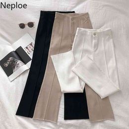 Neploe Arrival High Waist Black Pants Women Solid Color Casual Slim Trousers Female Korean Fashion Pantalones Ladies 1C877 210925