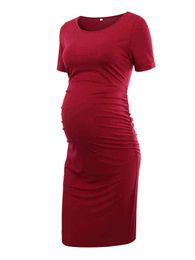 Maternity Photography Props Pregnancy Clothes Summer Maternity Dresses for Photo shoot Cotton Dress Pregnant Femme Enceinte G220309