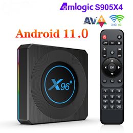 X96 X4 Amlogic S905X4 RGB Light TV Box Android 11 4G 32GB Support AV1 8K video Dual Wifi BT4.1 Media Player