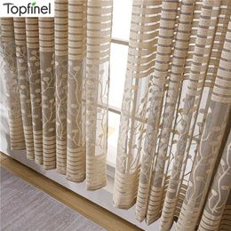 Modern Shade Net Window Sheer Curtain for Living Room Bedroom Kitchen Blinds Window Treatments Fabric Avanced Aollow Curtain 211203