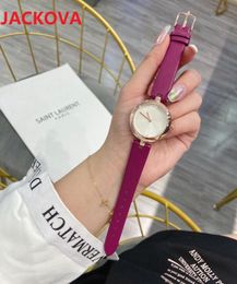 Women's famous designer quartz watch classic red pink white leather belt watch waterproof super bright wristwatch orologio di lusso