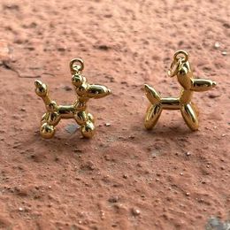 -20pcs placcato oro metallo carino palloncino cane ciondoli di fascino per artigianato gioielli per la ricerca