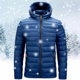 Men Winter Hooded Parkas Windbreak Fashion Male Brand White Duck Down Jacket Coats Thick Warm Waterproof Clothing Outwear 210910