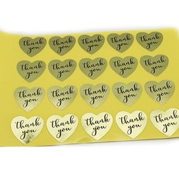 2021 300pcs/lot 32*38mm ( 1.26" x 1.5" ) Heart Shape Thank You Sticker Kraft Label Sticker DIY Hand Made Gift /Cake Baking Sealing Sticker