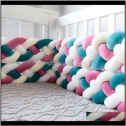 Sets Nursery Bedding Baby, Kids & Maternity2M Bed Baby Crib Protector Four Braids Bumper For Boys Girls Cotton Pillow Babe Room Decor Cot Dr