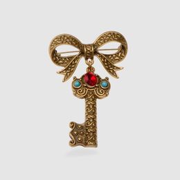 Amorita boutique vintage design bowknot and key brooches