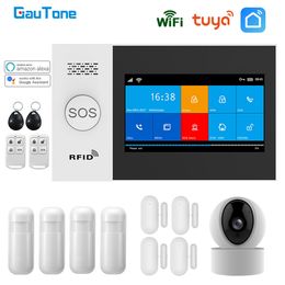 GauTone PG107 Wifi GSM System Home Security Alarm Tuya APP Remote Contorl With IP Camera Support Alexa