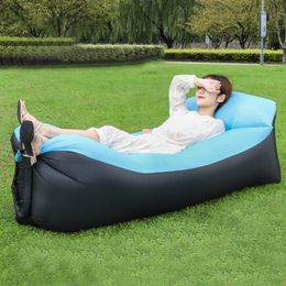 Green Lazy Inflatable Sofa Portable Outdoor Beach Air Sofa Bed Folding Camping Inflatable Bed Sleeping Bag Air Bed2193