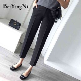 Women Suit Pants OL Work Wear Slim Elegant Classic Office Ladies Fashion Plus Size Harem Female 210506