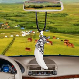 Wolf Tooth Car Pendant - mirror interior for Rearview Mirror, Auto Hanging Ornament, Styling Accessory and Gift