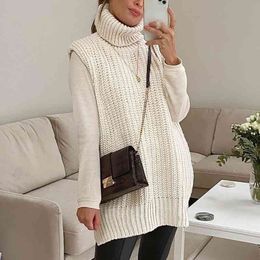 Vintage Women Knitted Turtleneck Long Sweaters Spring- Autumn Fashion Ladies Elegant Pullovers Female Chic Knitwear 210430