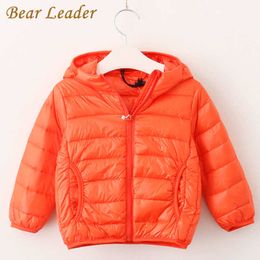 Bear Leader Girls Boys Outerwear Cute Kids Parka Down Coat Kids Jacket Hooded Solid Kids Warm Clothes 210708