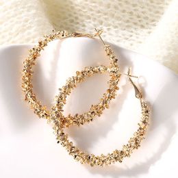 Luxury Gold Color/Silver Colour Hoop Earrings for Women Simple Classic Loop Earring Metallic Style Party