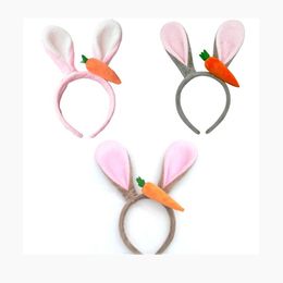 New Easter Adult Kids Cute Rabbit Ear Headband Prop Plush Hairband Anime Cosplay Bunny Party Decorations W5