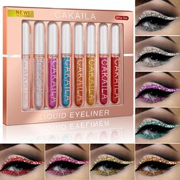 CAKAILA 8 Colours Matte Liquid Eyeliner White Black Blue Green Yellow Fast Quick Dry Eye Liner Pencil Set