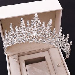 Luxus Strass Perlen Kopfschmuck Braut Krone und Tiaras Mode Kristalle Gold Grün Blau Hochzeit Zubehör Brithday Party He232k