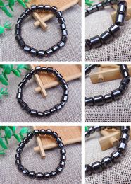 Hand Strands Hematite Bracelets Round Bead Cylindrical Magnetic Magnet Bracelet Therapy Wristband Wrap Wholesale Jewelry