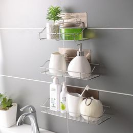 Hooks & Rails Shelf Toilet Bathroom Multifunctional Stainless Steel Storage Vanity Kitchen Triangle Wall Hanging