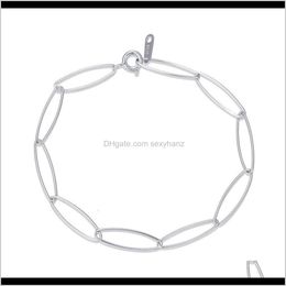 Link, Chain Bracelets Jewellery Drop Delivery 2021 Link Chaofumao 925 Sterling Sier Simple Ins Small Crowd Red Geometric Oval Bracelet Clasp Xj