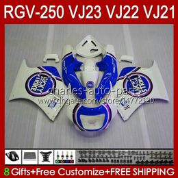 Bodyworks For SUZUKI lucky blue stock RGVT RGV 250 CC VJ23 RVG250 250CC Cowling RGV-250CC Body 107HC.133 RGVT-250 VJ 23 1997 1998 RGV-250 Panel RGV250 SAPC 97 98 OEM Fairing