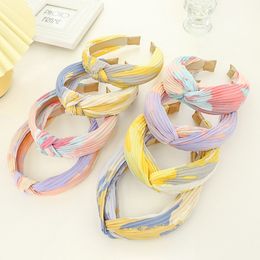 2021 Summer Print Fold Bezel Hairband Women Hair Accessories Girls Turban Hoop Headband Opaska Do Wlosow Bandeau Femme Diademas