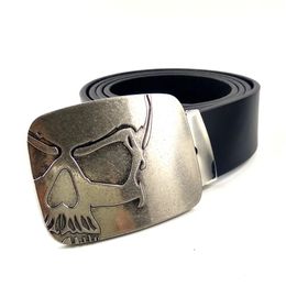 Arrival Mens Big Buckle Belts Designer For Men High Quality PU Leather Belt Cowboy With Skull Metal