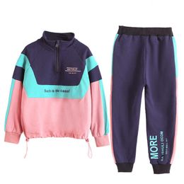 Girls Clothes Sets Autumn Children's Clothing Set Sweatshirt + Pants Two-piece Casual Kids Sport Suits Teenage 8 9 10 12 14years X0902