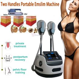 HIEMT fat burning shaping beauty equipment 2 handles Muscle Stimulator electromagnetic EMslim machine