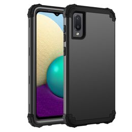 3 In 1 Heavy Duty Shockproof Cases For Samsung A02 Hybrid Hard PC+Silicone Rubber Protective Cover