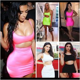 Party Dresses Apparel Women Sexy Night Club Mini Deep Neck Backless Sleeveless Skinny Bodycon Clot Xltua