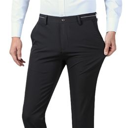Бренд мужские повседневные брюки высокого качества бизнес классика прямая мода черная синяя работа брюки мужского большого размера