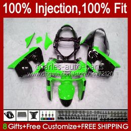 Injection mold Bodys For KAWASAKI NINJA ZX9 R ZX9R 98 99 00 01 Bodywork 17No.86 ZX900 ZX-900 900CC ZX-9R 1998 1999 2000 2001 ZX 9R 9 R 900 CC 98-99 OEM Fairing Kit green stock