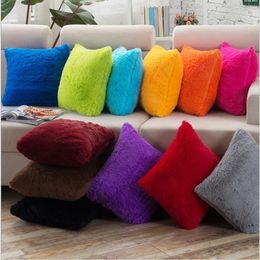 Candy Color Pillow Cover Super Softer Plush Home Decor Cushion Decorative Throw Pillows PV Faux Fur Case Cushion/Decorative