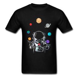 Space Circus Tshirt Men Crazy T Shirt Astronaut Tops & Tees Party T-shirts Black Short Sleeve Clothes Cartoon Summer Sweater 210409