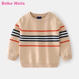 Kids Sweater For Boy 2021 Autumn Striped Toddler Boy Clothes Long Sleeve Cotton Knitted Baby Pullover Children Clothing Boys Y1024
