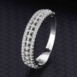 Accessories Simple and Popular Micro Diamond Ring S925 Sterling Silver Fashion Women's Zircon Hand