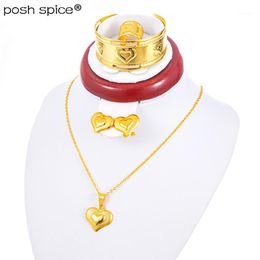 Earrings & Necklace Heart Jewelry Sets For Baby Accessories Love Jewerly Charms Kids Bangles Earring Rings Bridal Girls