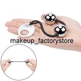 Massage 2 Beads Soft Metal Anal Plug Beads Long Orgasm Vagina Clit Pull Ring Ball Butt Sex Toys Adults Women Stimulator Sex Accessories