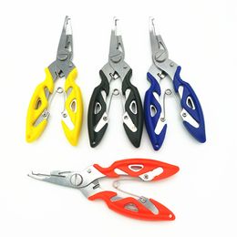 Stainless steel angled nose fishing tongs multi-functional forceps horse fish line scissors