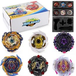 6pcs Bayblade BurstMetal Spinning Top Booster Gyroscope Toy Set With 2pcs Launchers Combination Fighting Toys New In Box X0528