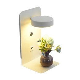 Wall Lamps LED Lights With Switch And USB Interface Fashion White Black Lamp Fixture Corridor Aisle Lighting Art Luminaire