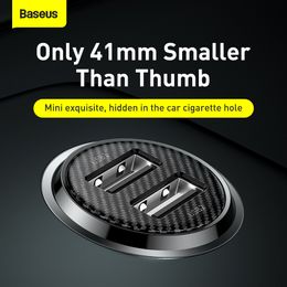Mini Car Charger Dual USB 4.8A Quick Charger For Xiaomi Portable Phone Charger Fast Charging For Travel Small Size In Car