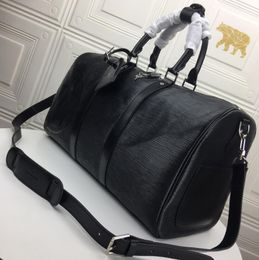 Duffel Bags Top Quality Original Lock Duffle Bag Men Women Luxurys Designers Bags 2021 Water Ripple Sports Travel Bag Designers Womens Handbags Purses