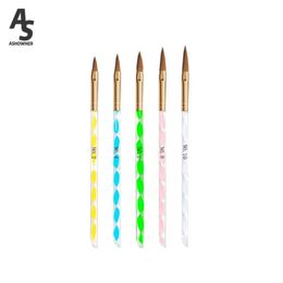 french manicure gel set UK - Nail Brushes 5pcs Acrylic French Stripe Art Liner Brush Set 3D Tips Manicure Ultra-thin Line Drawing Pen UV Gel Painting Tools