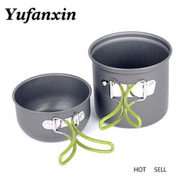 1-2persons Ultralight Camping Tableware Pot Pan Cookware Utensils outdoor tableware folding Hiking Picnic Backpacking
